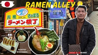 RAMEN NOODLE ALLEY in SAPPORO Japan [upl. by Leibarg199]