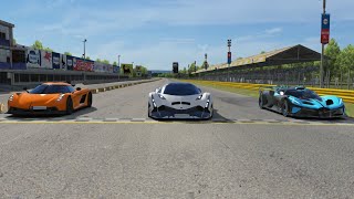 Devel Sixteen vs Bugatti Bolide vs Koenigsegg Jesko Absolut at Monza Full Course [upl. by Trudy446]