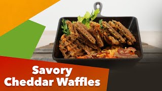 Keto Savory Cheddar Waffles Recipe [upl. by Legim829]