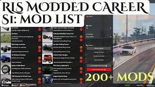 200 Mod List Overview  BeamNG Career  RLS Overhaul Mod [upl. by Alyakam]