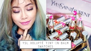 YSL VOLUPTÉ TINTINBALM Collection Swatches  JellyJune [upl. by Coulter]