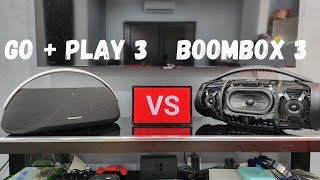 GO  PLAY 3 VS BOOMBOX 3 JBL VS HARMAN KARDON [upl. by Remled]