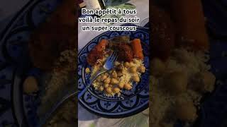 Bon appétit à tous voilà le repas du soir  shortvideo shorts eat couscous [upl. by Nayrda]