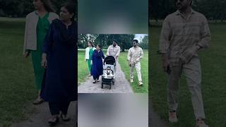 Megastar Chiranjeevi family with Klin kaara at london hyde park trending viralvideo TollywoodMuchata [upl. by Nafri403]