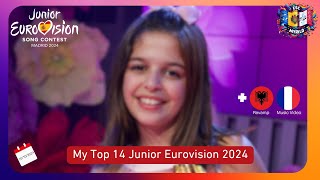 MY TOP 14 JUNIOR EUROVISION 2024  JESC 2024 10102024 NEW  🇦🇱 REVAMP amp 🇫🇷 MUSIC VIDEO [upl. by Asillim47]