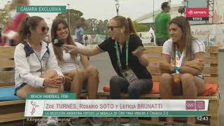 BuenosAires2018  BeachHanball La palabra de Las kamikazes junto a su entrenadora [upl. by Malarkey]