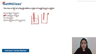 Capillary Action Explained by Saniya KCET 11th Chemistry States of Matter [upl. by Nolyag]