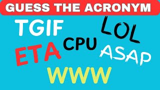 Guess the Acronym  80 Acronyms Quiz [upl. by Ennovihc]