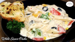 Pasta in White Sauce  White Sauce Pasta Hindi Recipe Restaurant Style [upl. by Hawk]