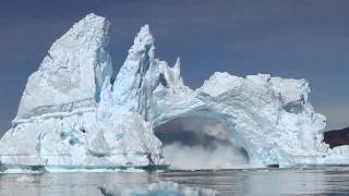 iceberg crashing in Diskobay Greenland [upl. by Aynekat]