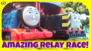 Thomas and Friends  Amazing Relay Race 60 Trackmaster Race Competition Thomas og Venner Rase [upl. by Kong]