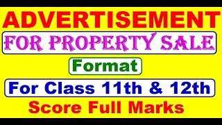 ADVERTISEMENT WRITING FOR SALE for 11th and 12th class  For Sale and Purchase Property [upl. by Longtin737]