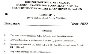 Mtihani wa Geography Form 4 Necta possible Questions Utabiri wa maswali Necta 2022 Kidato Cha 4 [upl. by Ericksen90]