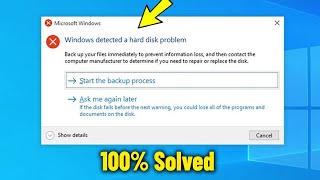 Windows detected a hard disk problem in Windows 10  11  8  7  How To Fix This Pop up Message ✅ [upl. by Ahsilet429]