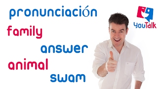 Cómo pronunciar en inglés family answer animal y swam [upl. by Larson629]