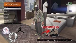 NYC STREETWEAR OUTFITS on GTA 5 DLC UPDATE NEW JORDAN 5s CHROME HEARTSMONCLERamp SUPREME [upl. by Martguerita]