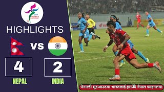 Nepal Vs India Saff Womens Football Highlights  SAFF Womens Championship 2024  Nepal Vs India [upl. by Clarine459]