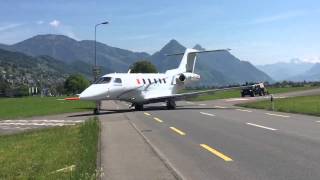 Pilatus PC24 HBVXA is crossing the main street [upl. by Acitel730]