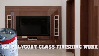 wood polish  ICA polycoat glass finishing work  ica polycoat  Tectonic work  shorts [upl. by Meggie686]