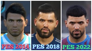 Sergio Aguero Face Evolution PES 2017 to eFootball 2022 [upl. by Nnylecyoj106]