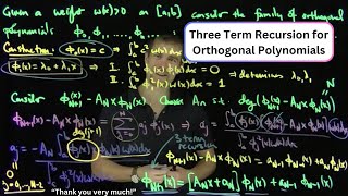 Three Term Recursions for Orthogonal Polynomials [upl. by Didier]