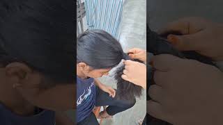 sonumanu Official  Feather haircut at home easy hair cut tips  shorts [upl. by Florie]