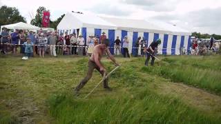 Scythe vs Brushcutter 1  South West Annual Scythe Festival  June 2010 [upl. by Einnalem227]