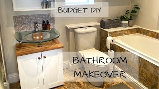 Budget DIY Bathroom Makeover  IKEA Enhet base cabinet and Hemnes mirror cabinet [upl. by Aerdnaeel241]