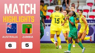 Australia vs Zambia 6  5  Olympics Football 2024 Highlights [upl. by Aerdnwahs]