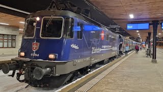 Sonderzug Ein und Ausfahrt Bülach Bahnhof fy train zug eisenbahn trainspotting sbb [upl. by Koblick91]