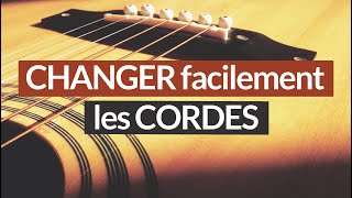 Comment CHANGER LES CORDES dune GUITARE FOLK facilement [upl. by Rozele696]