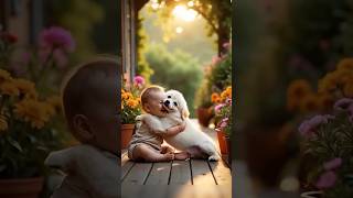 Pure bond ❣️🥰🫶 ytshorts cutebaby viralvideo love babyvideos trendingshorts dogshorts doglove [upl. by Tonl]