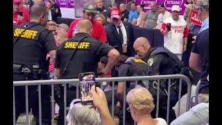 🚨 Unhinged Trump supporter LUNGES for press at Trump rally [upl. by Dnalor]