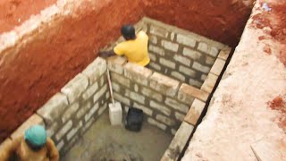 Building The House 34  Septic Tank with Filter And 3 Wastewater Drainage Wells [upl. by Aylmar]