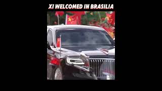 Xi receives warm welcome upon arrival in Brasilia shorts [upl. by Imeka]