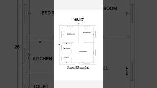 24x26 ground floor plan 624 sqfthomeplan home housedesign shorts [upl. by Eizzik]