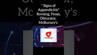 Signs of Acute Appendicitis ROVSING PSOAS OBTURATOR McBurneys TOACS OSCE [upl. by Dnumyar]