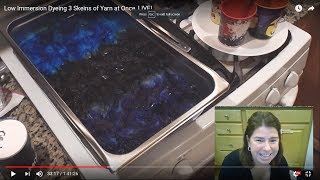 Low Immersion Dyeing 3 Skeins of Yarn at Once LIVE [upl. by Enibas963]