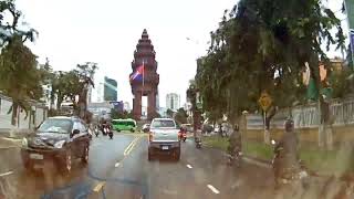 Driving Tour in Phnom Penh Airport Cambodia [upl. by Thursby]