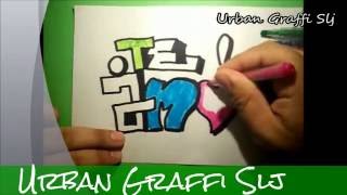 Como dibujar te amo en graffiti  como dibujar graffitis de amor dibujos de amor [upl. by Haroppiz]