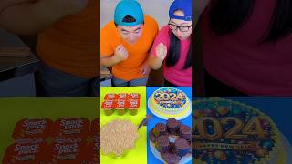 2024 new year cake VS random food ice cream challenge 🍨 2024 icecreamrolls by Ethan Funny Family [upl. by Ertemed534]