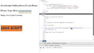 KEYDOWN EVENT IN JAVASCRIPT DEMO [upl. by Anairol]