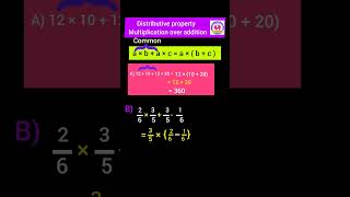 Distributive property Multiplication over addition Mathematics short video viral trending amazing [upl. by Meggi929]