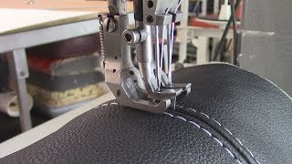 Double Needle Walking Foot with Center Guide Attachment  Car Upholstery [upl. by Joceline]