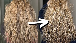 How to make your stringy curls CLUMP instead 😍 [upl. by Palla865]