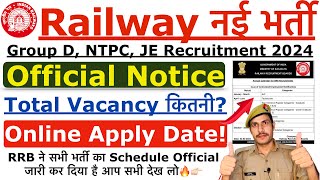 Railway New Vacancy 2024  Railway Group D NTPC RPF Recruitment 2024  Railway Recruitment 2024 [upl. by Adaliah]