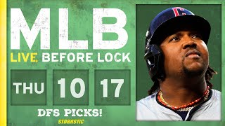 MLB DFS Picks Today 101724 DraftKings FanDuel amp PrizePicks Baseball Lineups  Live Before Lock [upl. by Kirwin]