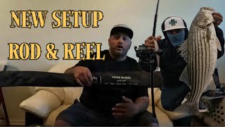 NEW SETUP VAN STAAL VR75 amp ODM DNA ROD FIRST CATCH STRIPER LIMIT [upl. by Otiragram32]