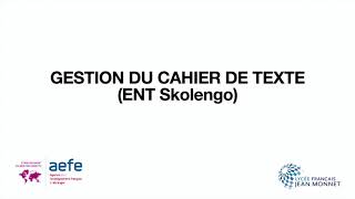 Tuto Gestion du cahier de texte ENT skolengo [upl. by Harrow210]