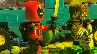 Deadpool and wolverine car fight part 1 XTBricksStudio Lego stop motion [upl. by Thurnau]